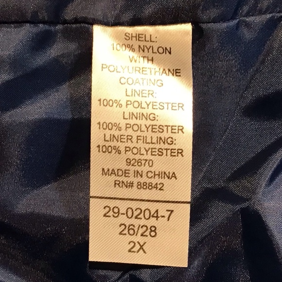 WOMAN WITHIN PUFFER COAT PACKABLE LIGHTWEIGHT NAVY NWOT SZ 2X - Picture 5 of 6